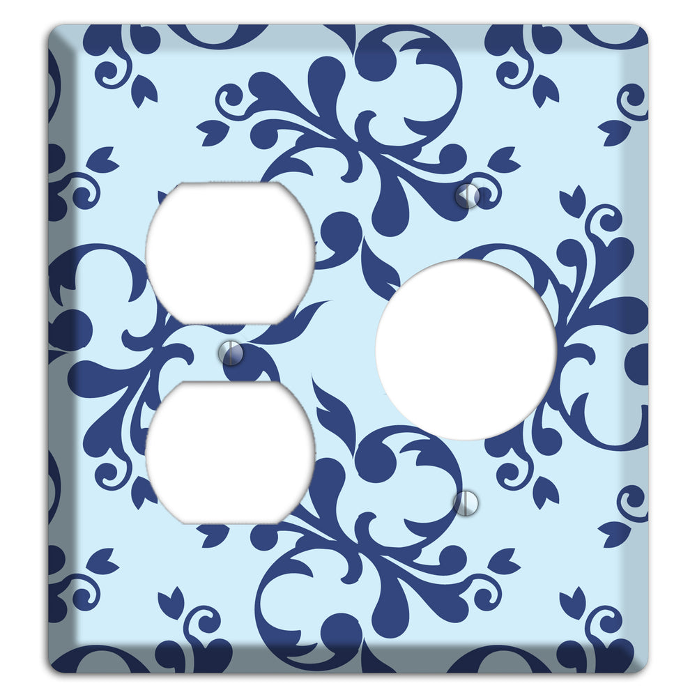 Blue Victorian Toile Duplex / Receptacle Wallplate