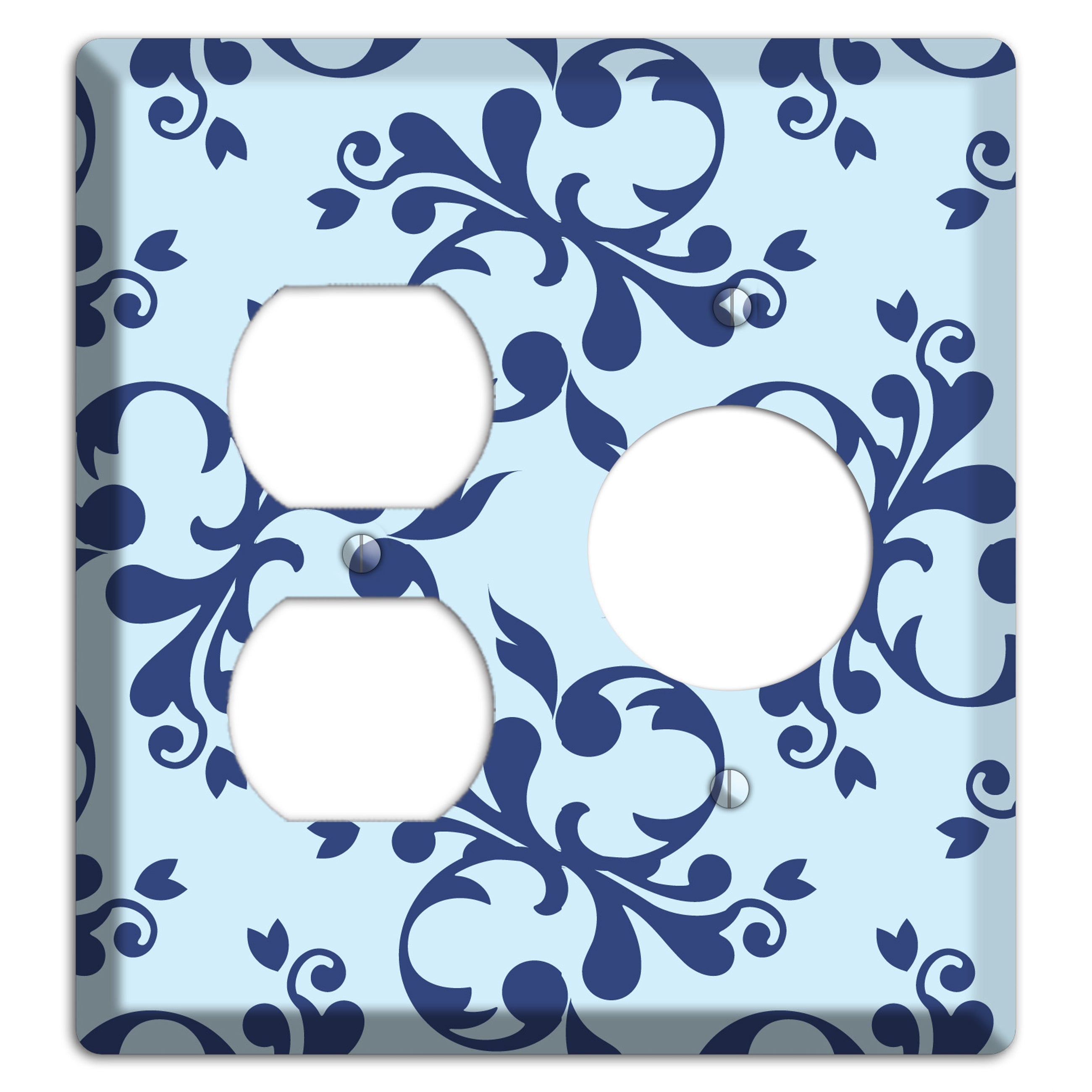 Blue Victorian Toile Duplex / Receptacle Wallplate