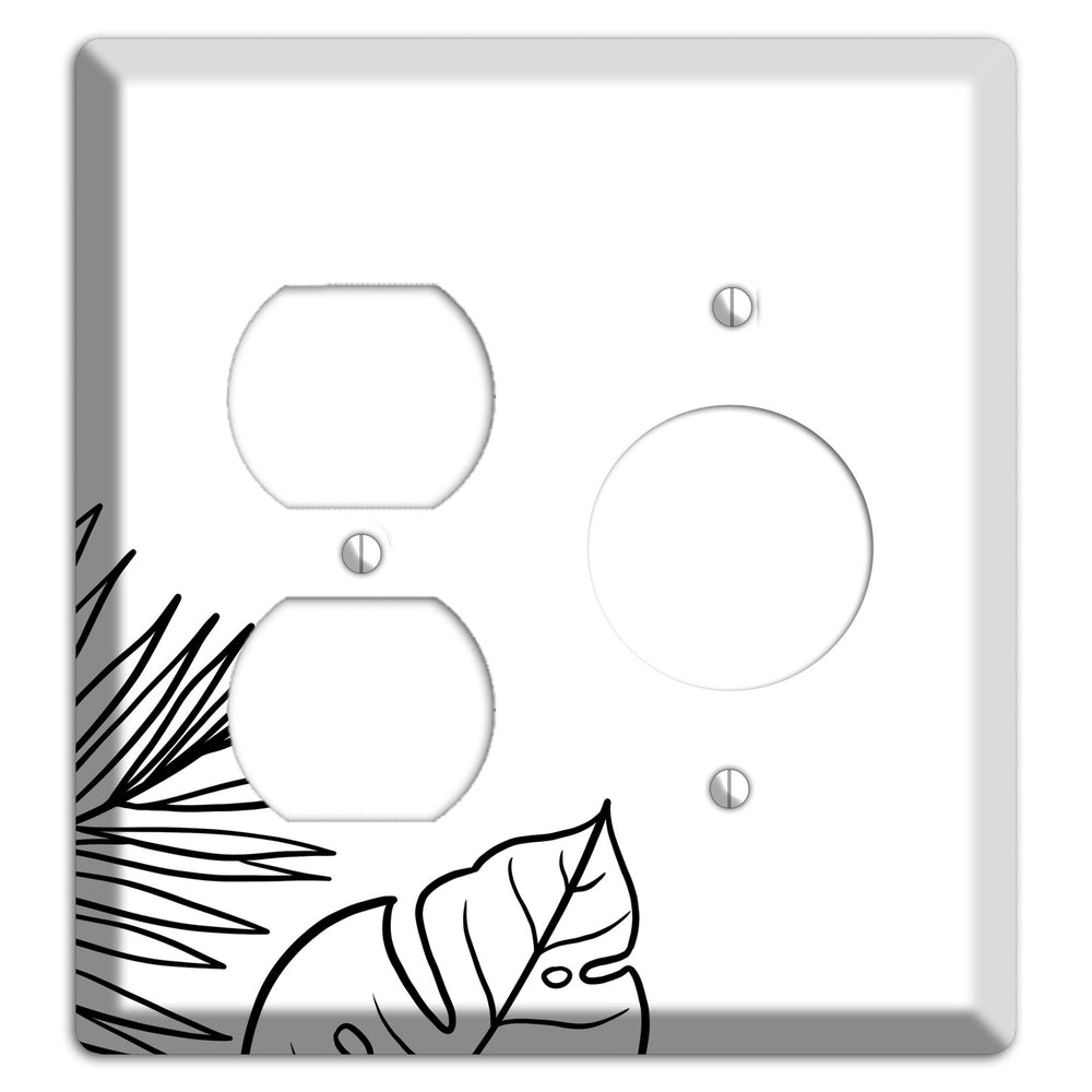 Hand-Drawn Leaves 2 Duplex / Receptacle Wallplate