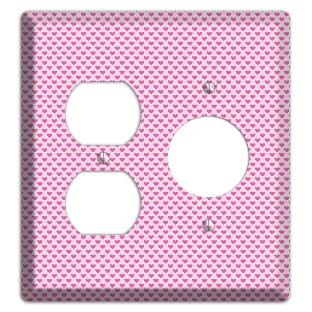 Pink Hearts Duplex / Receptacle Wallplate