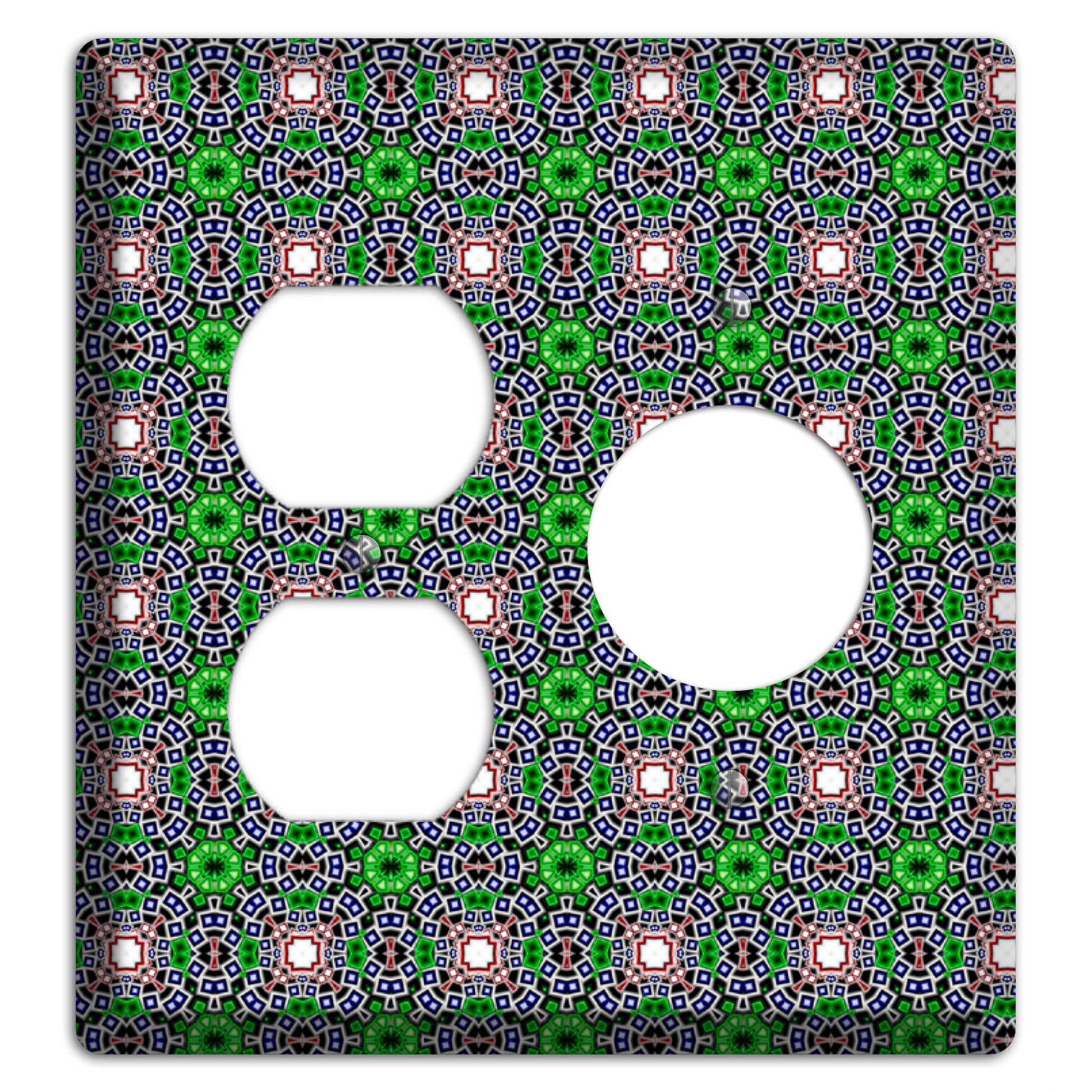 Green Foulard 4 Duplex / Receptacle Wallplate