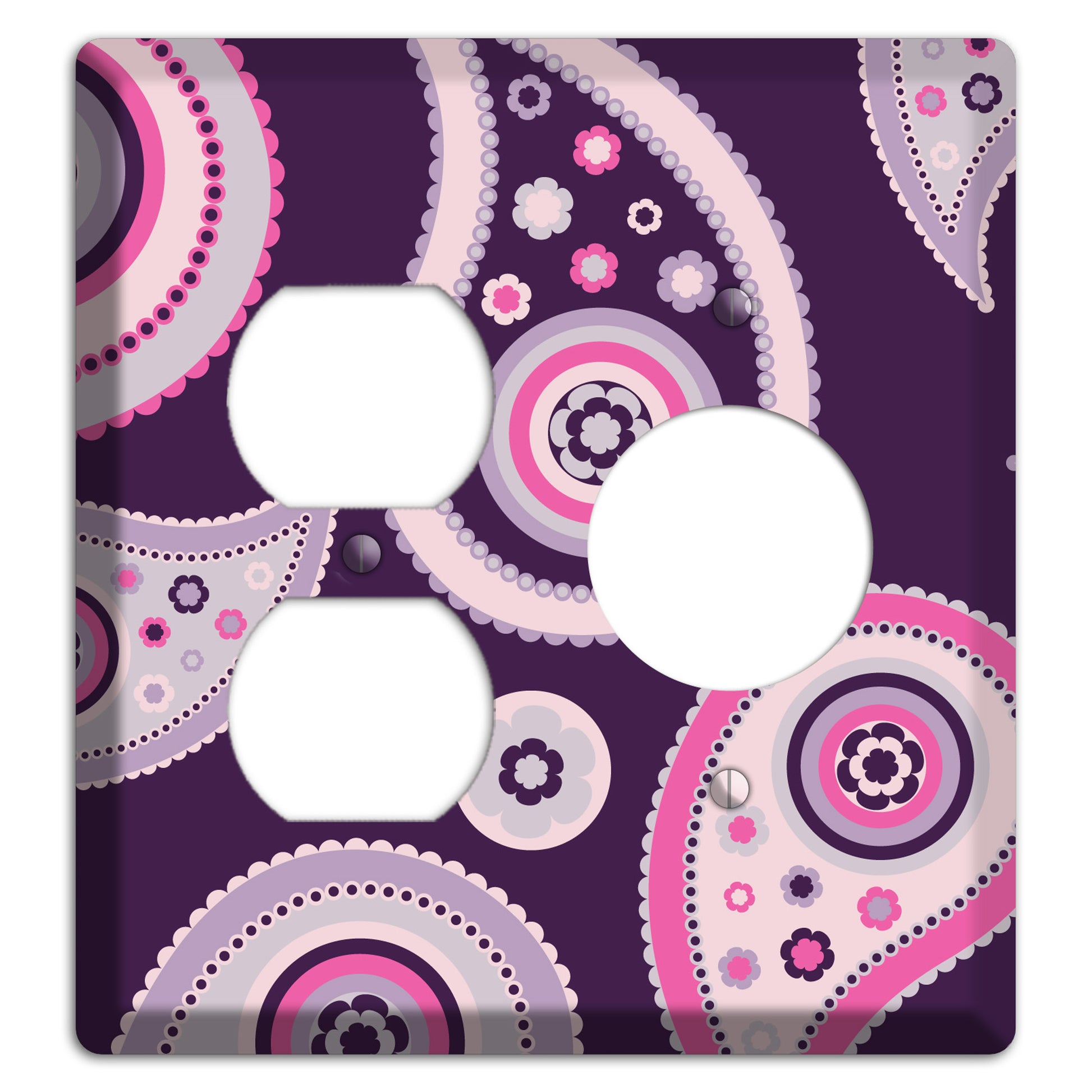 Purple Paisley Duplex / Receptacle Wallplate