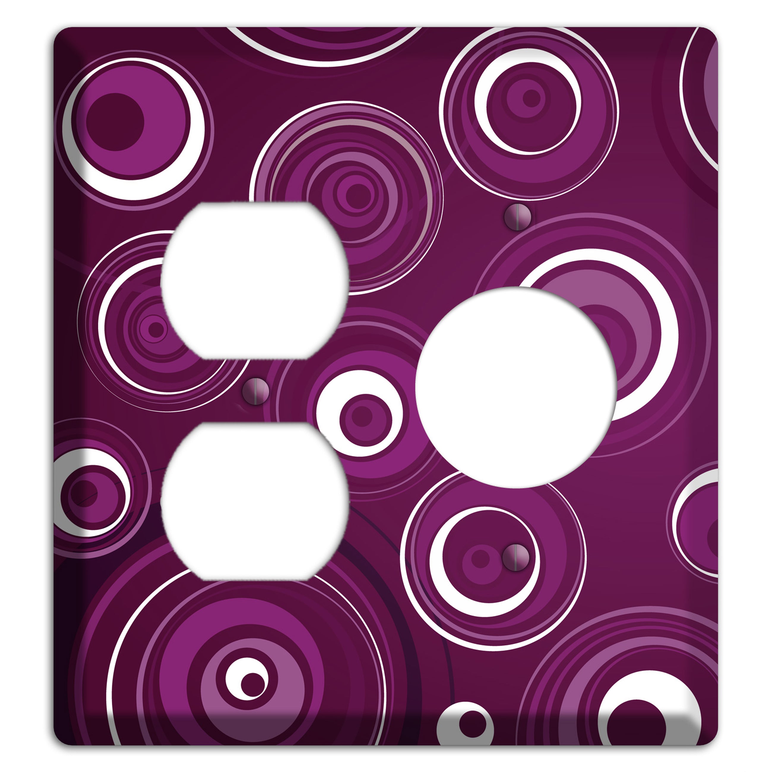 Purple Circles 2 Duplex / Receptacle Wallplate