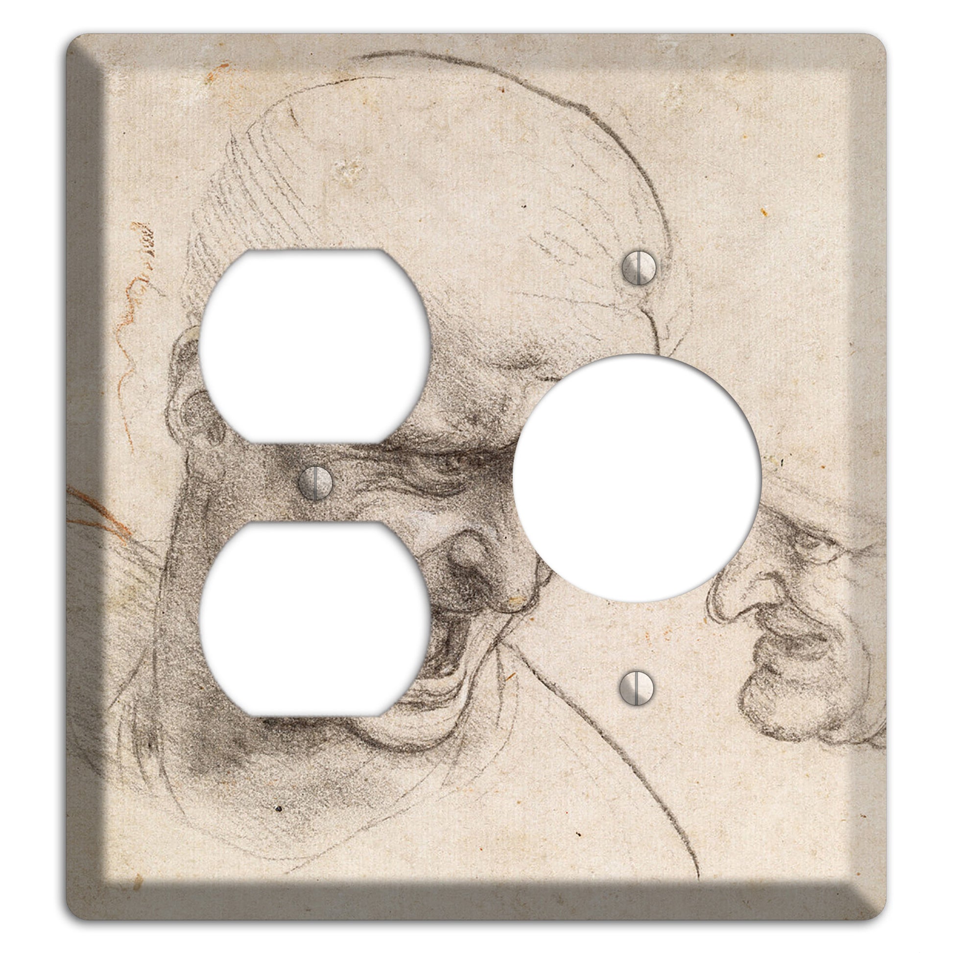 Da Vinci - Study of Two Warriors Duplex / Receptacle Wallplate