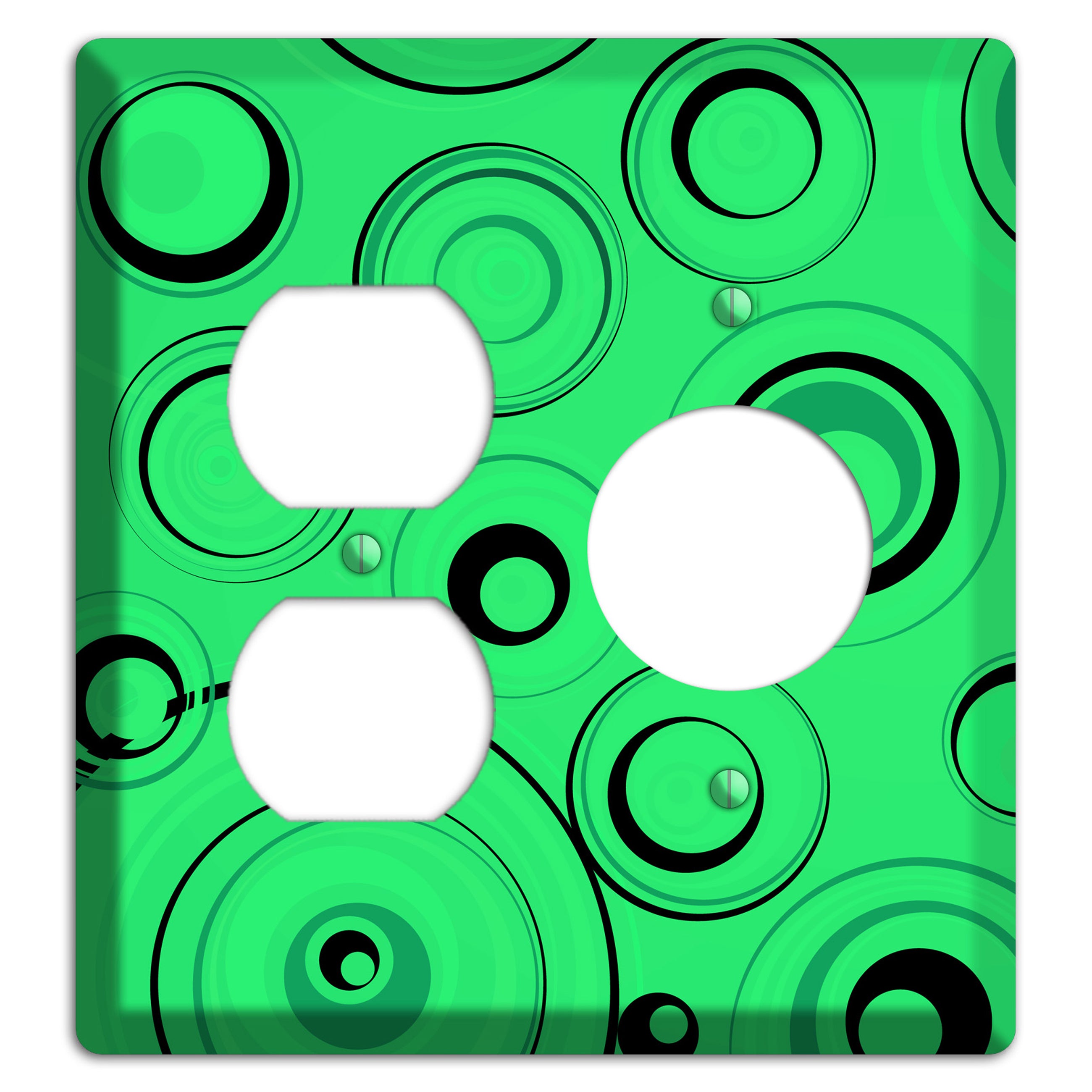 Bright Green Circles Duplex / Receptacle Wallplate