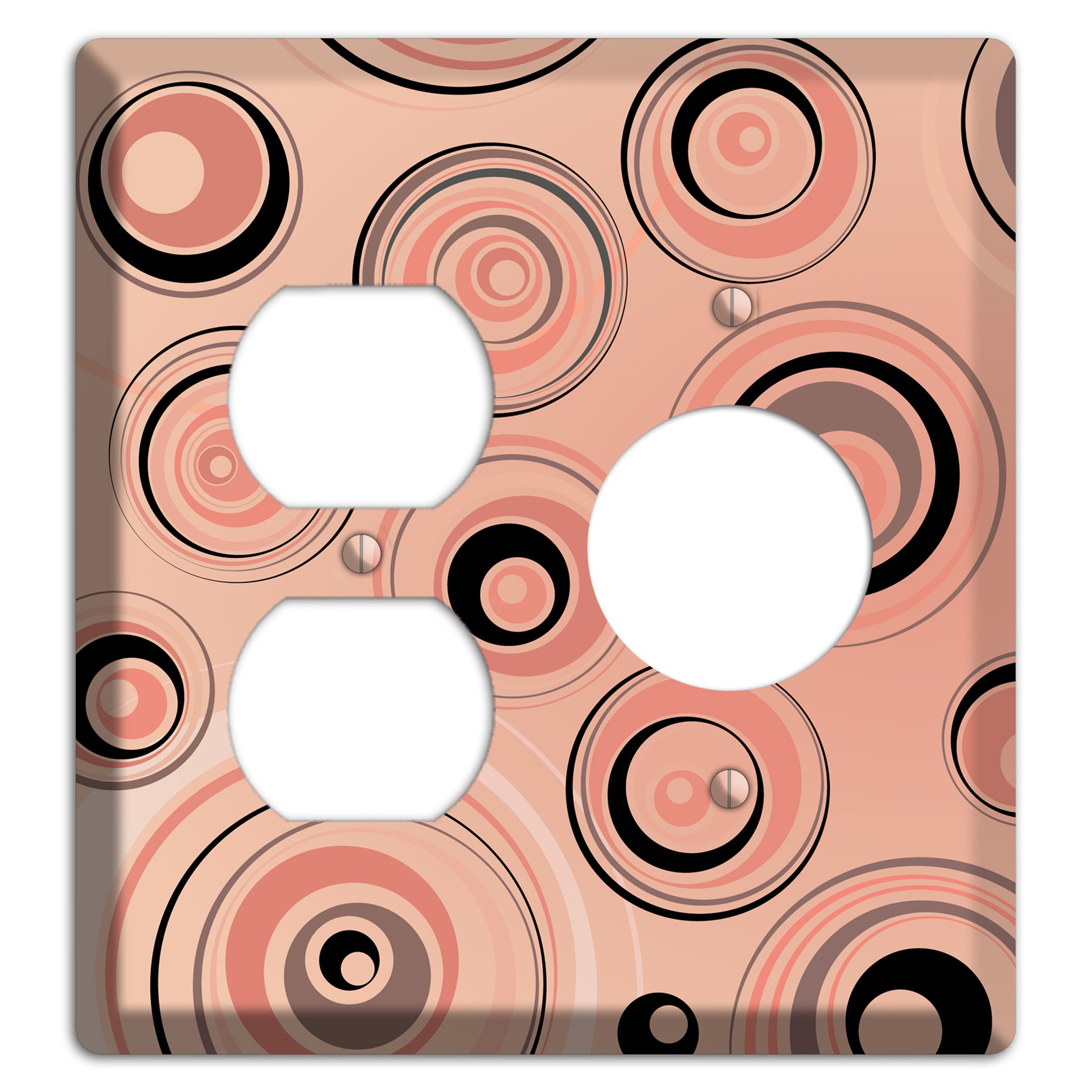 Salmon Circles Duplex / Receptacle Wallplate
