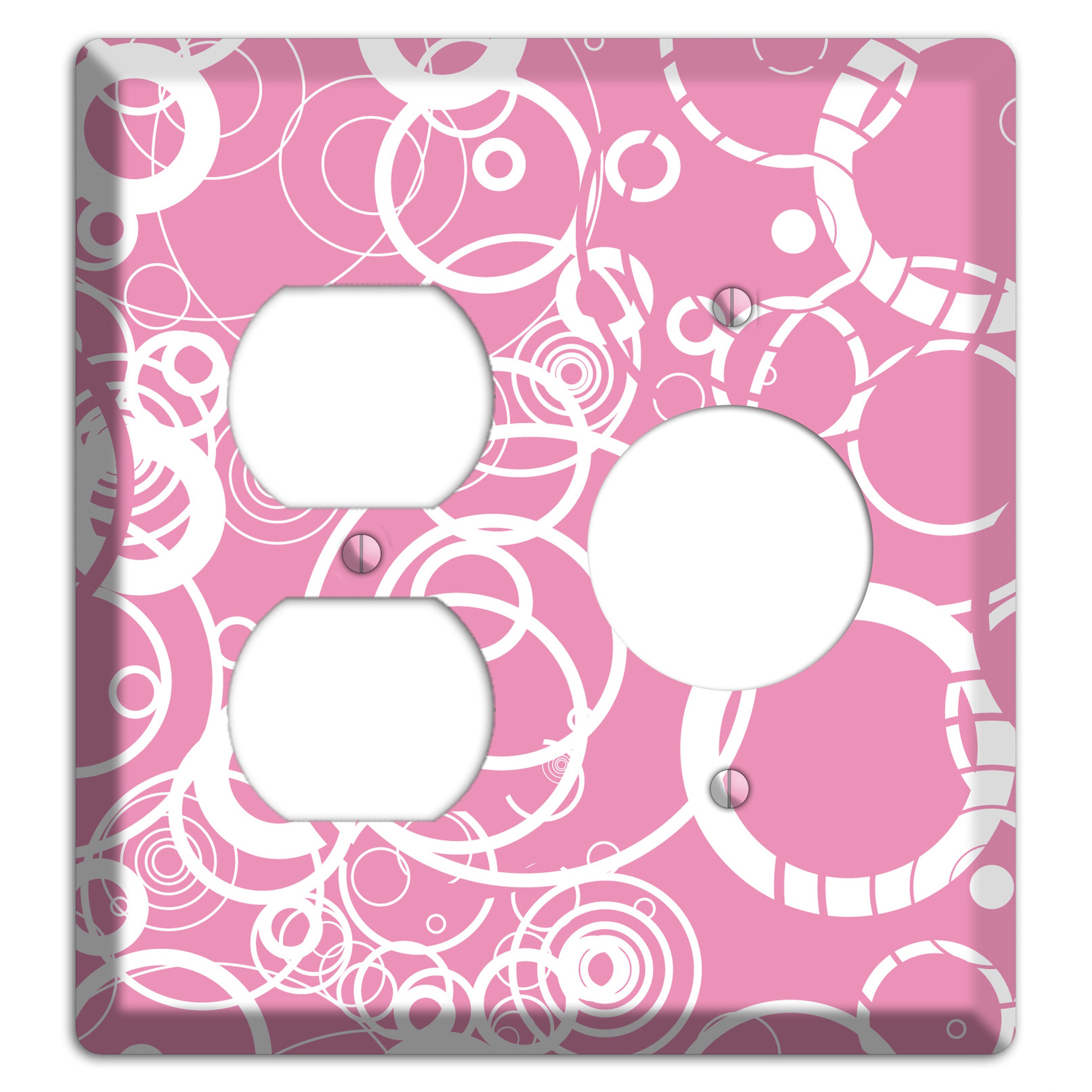 Light Pink Circles Duplex / Receptacle Wallplate