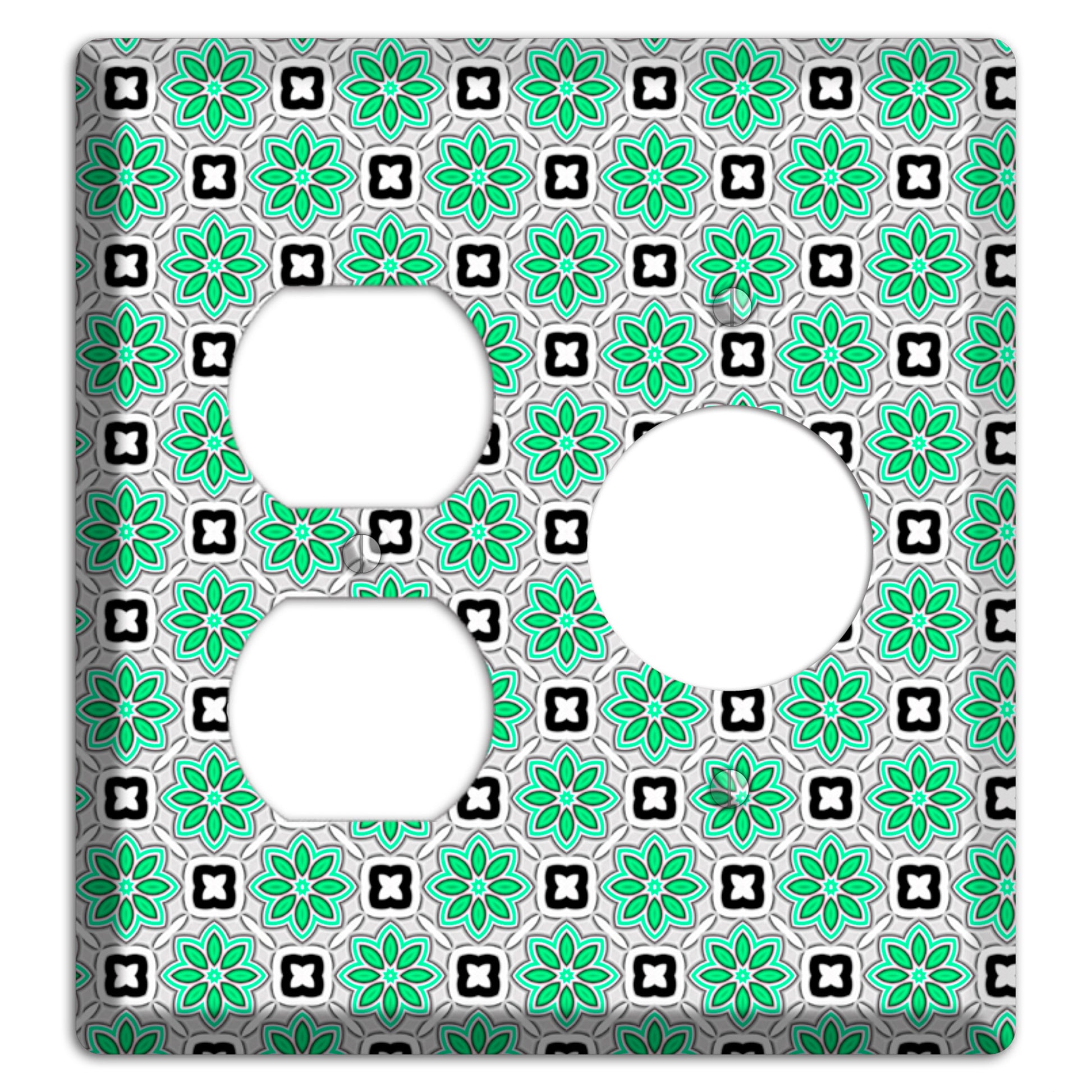 Green Foulard 6 Duplex / Receptacle Wallplate