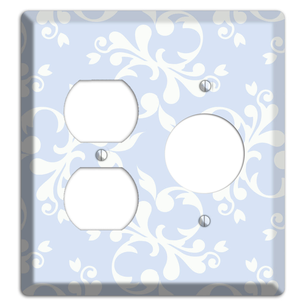 Light Blue Victorian Toile Duplex / Receptacle Wallplate