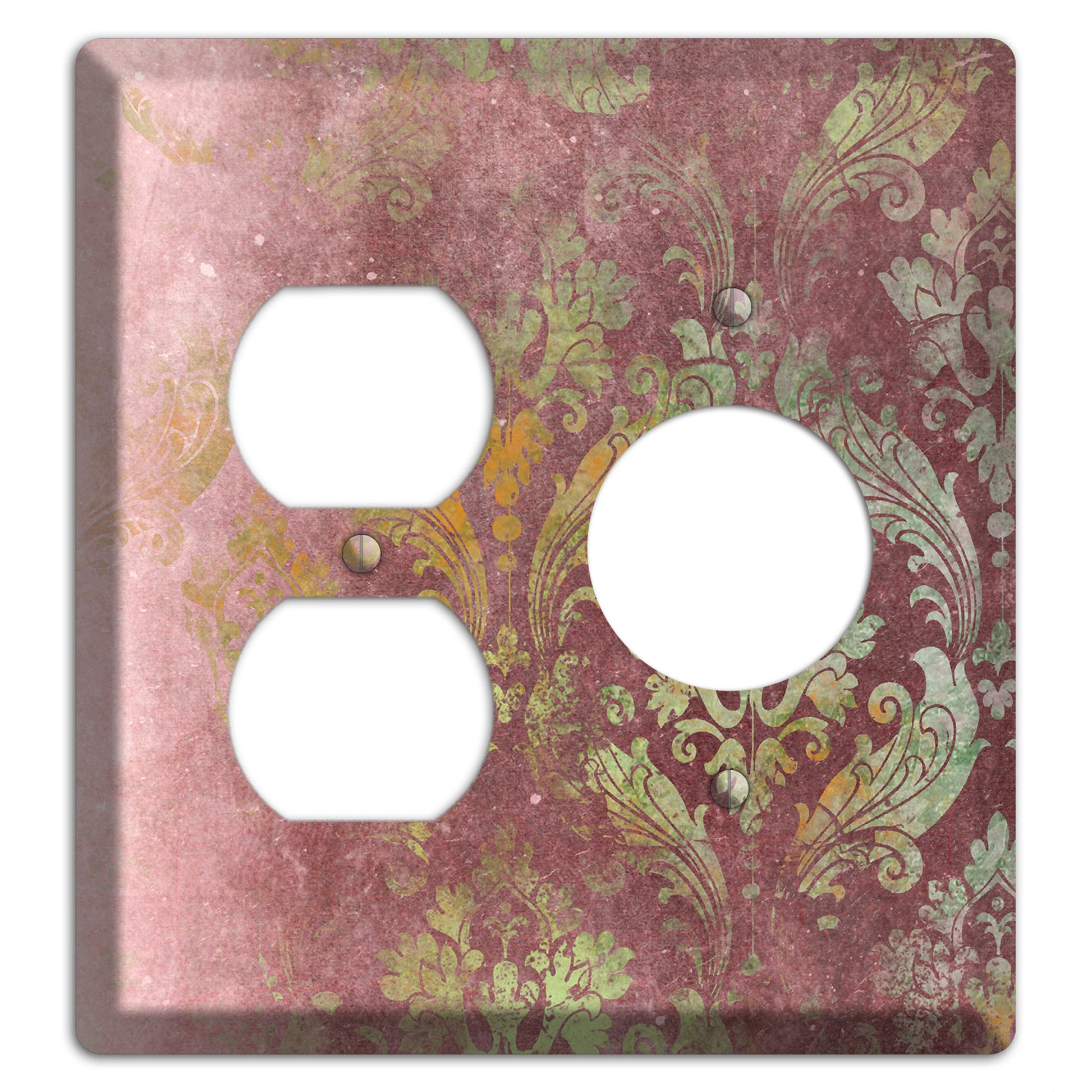 Roman Coffee Whimsical Damask Duplex / Receptacle Wallplate