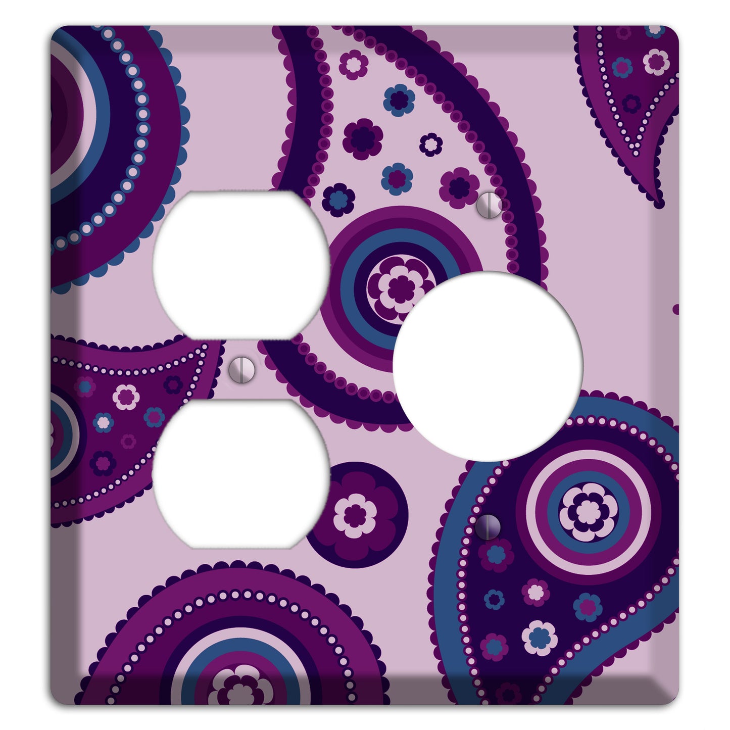 Light Purple Pailsey Duplex / Receptacle Wallplate