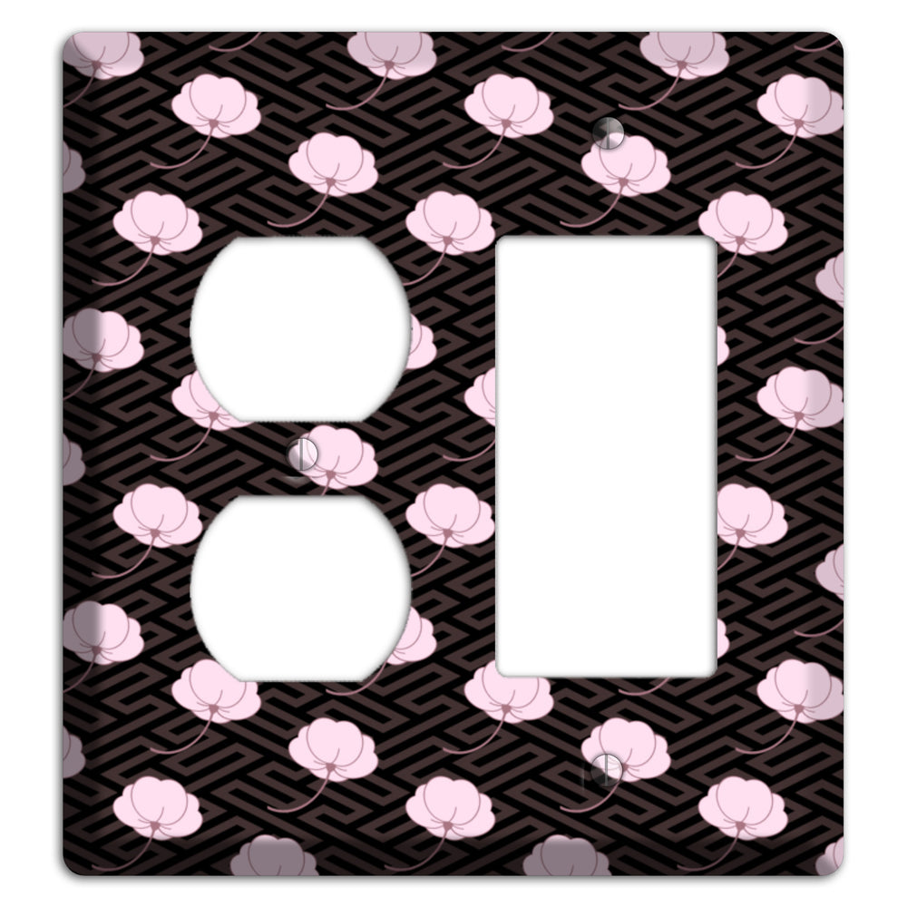 Small Asian Blossoms with Pattern Duplex / Rocker Wallplate