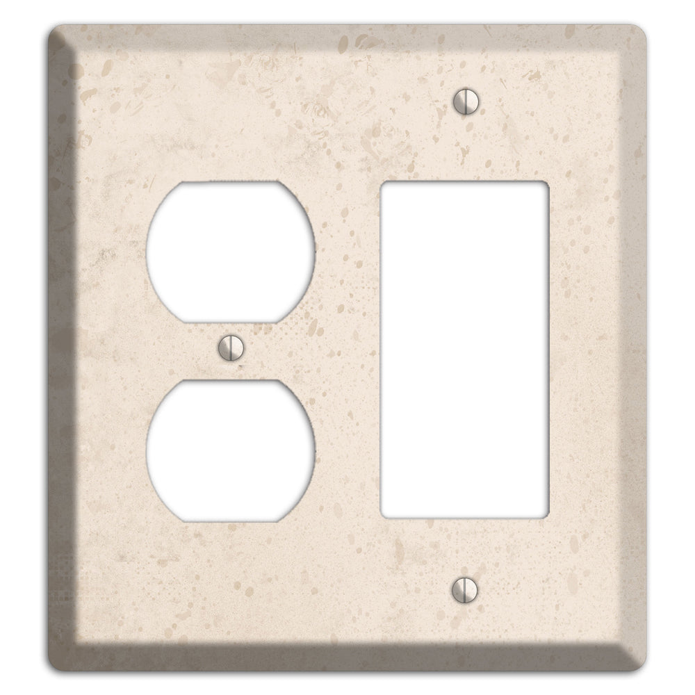 Bone Neutral Texture Duplex / Rocker Wallplate