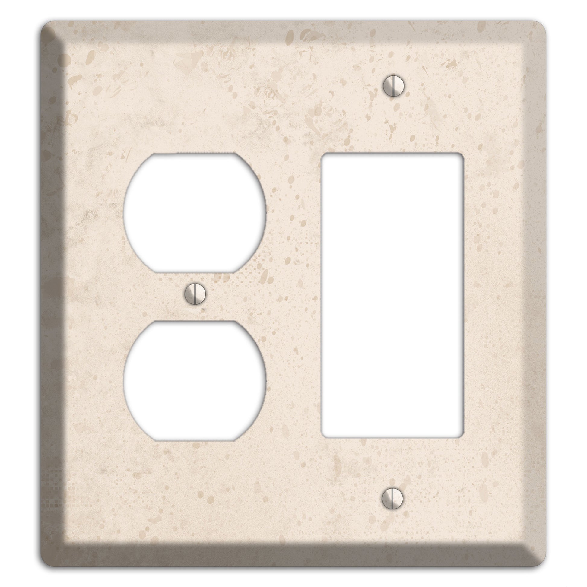 Bone Neutral Texture Duplex / Rocker Wallplate