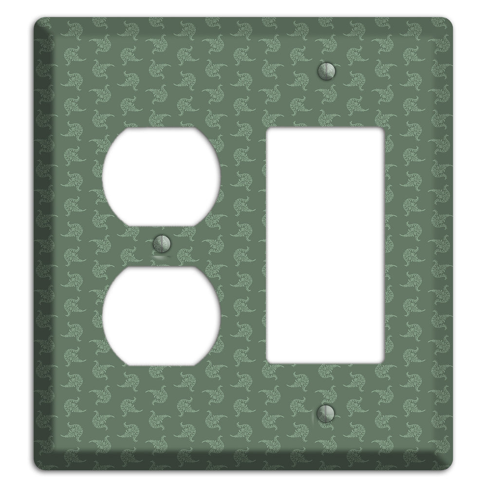 Moss Tiny Trefoil Cartouche Duplex / Rocker Wallplate