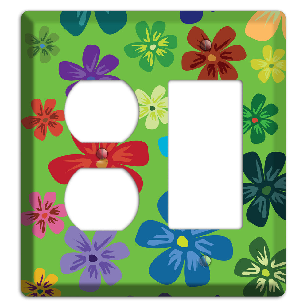 Orange Flowers Duplex / Rocker Wallplate