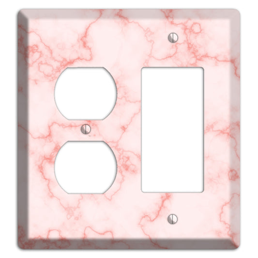Pink Stained Marble Duplex / Rocker Wallplate