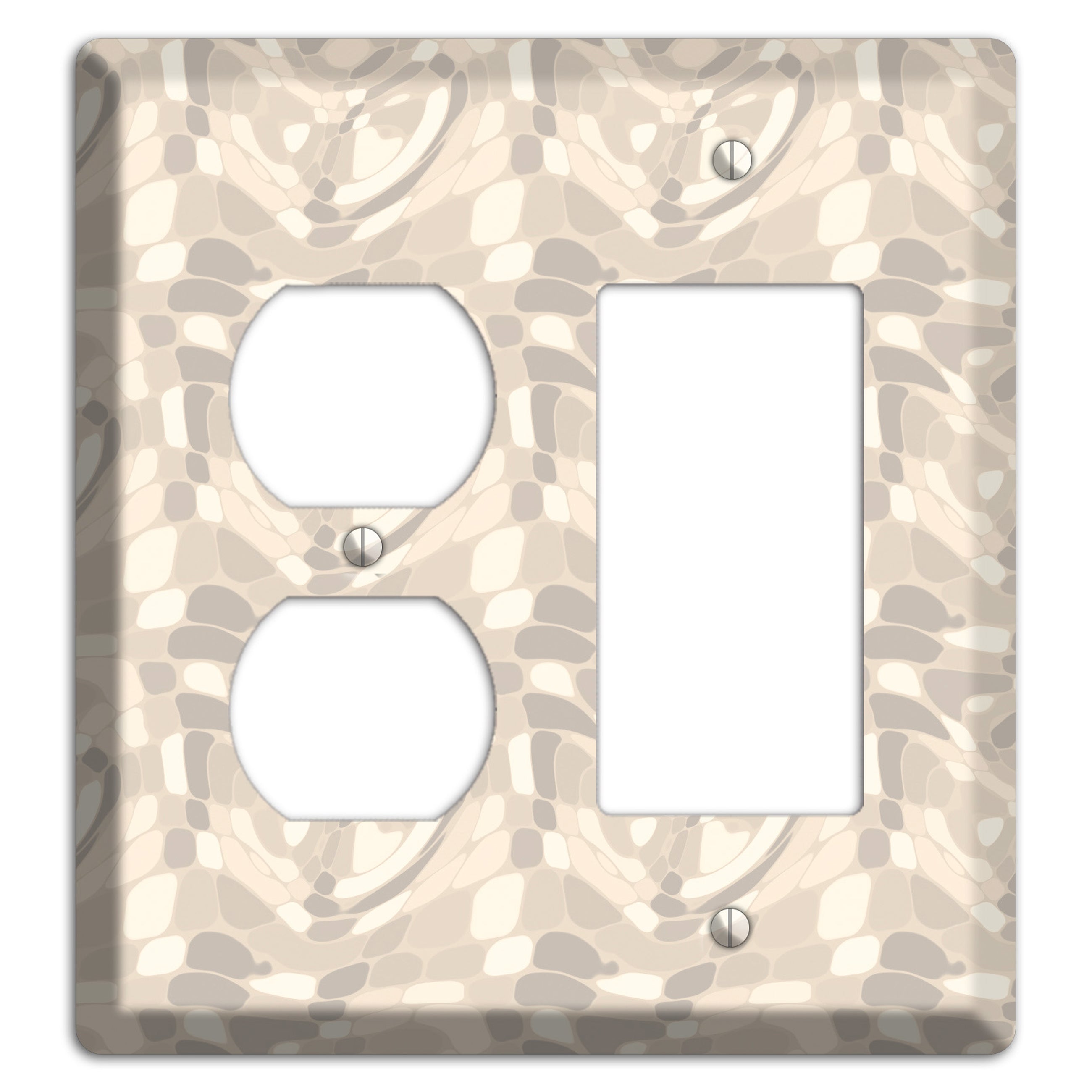 Beige Large Abstract Duplex / Rocker Wallplate