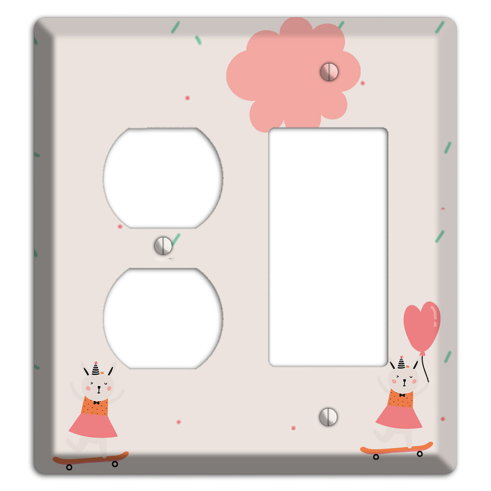 Skateboard Kitty Duplex / Rocker Wallplate