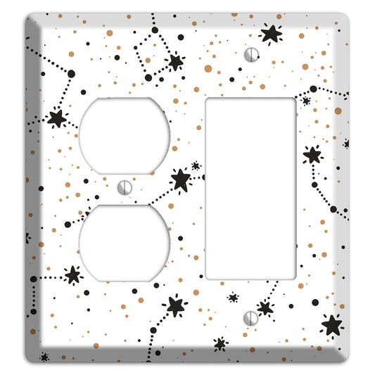 Constellations White Duplex / Rocker Wallplate