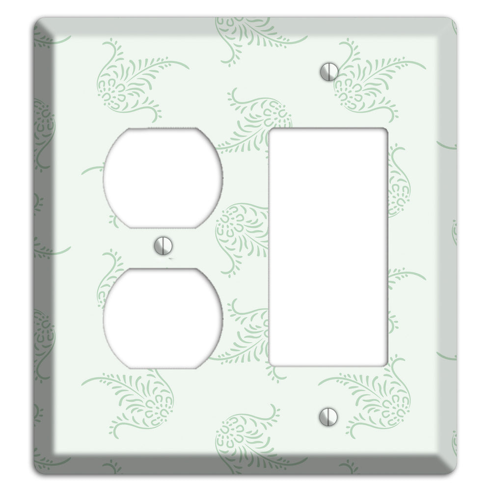 Mint Trefoil Cartouche Duplex / Rocker Wallplate