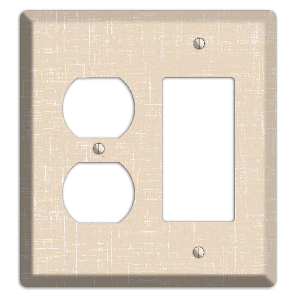 Double Spanish White Neutral Texture Duplex / Rocker Wallplate