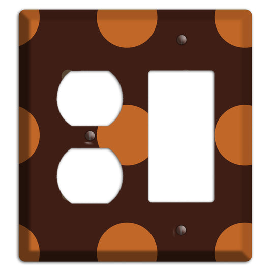 Brown with Umber and Brown Multi Tiled Medium Dots Duplex / Rocker Wallplate