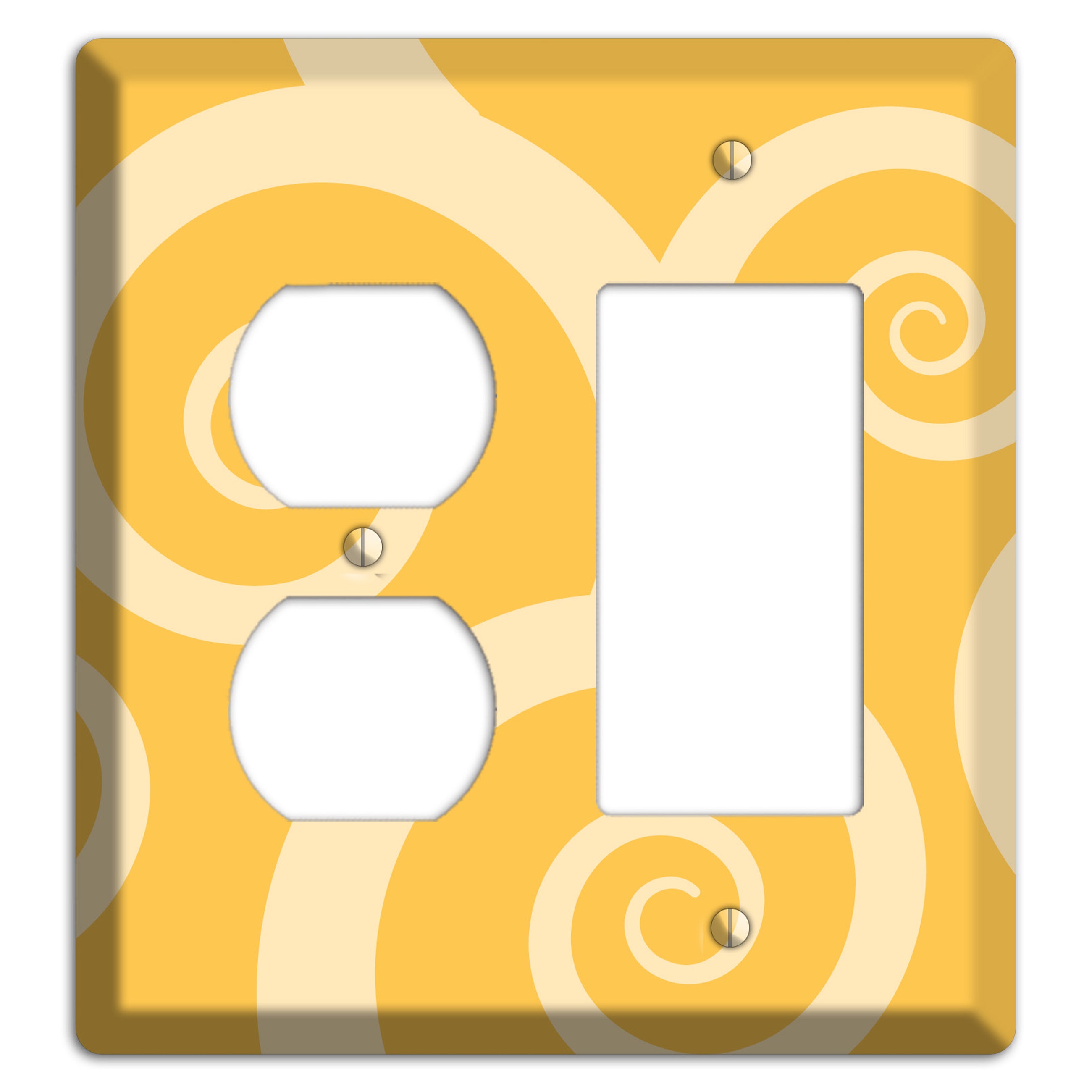 Yellow Tones Large Swirl Duplex / Rocker Wallplate