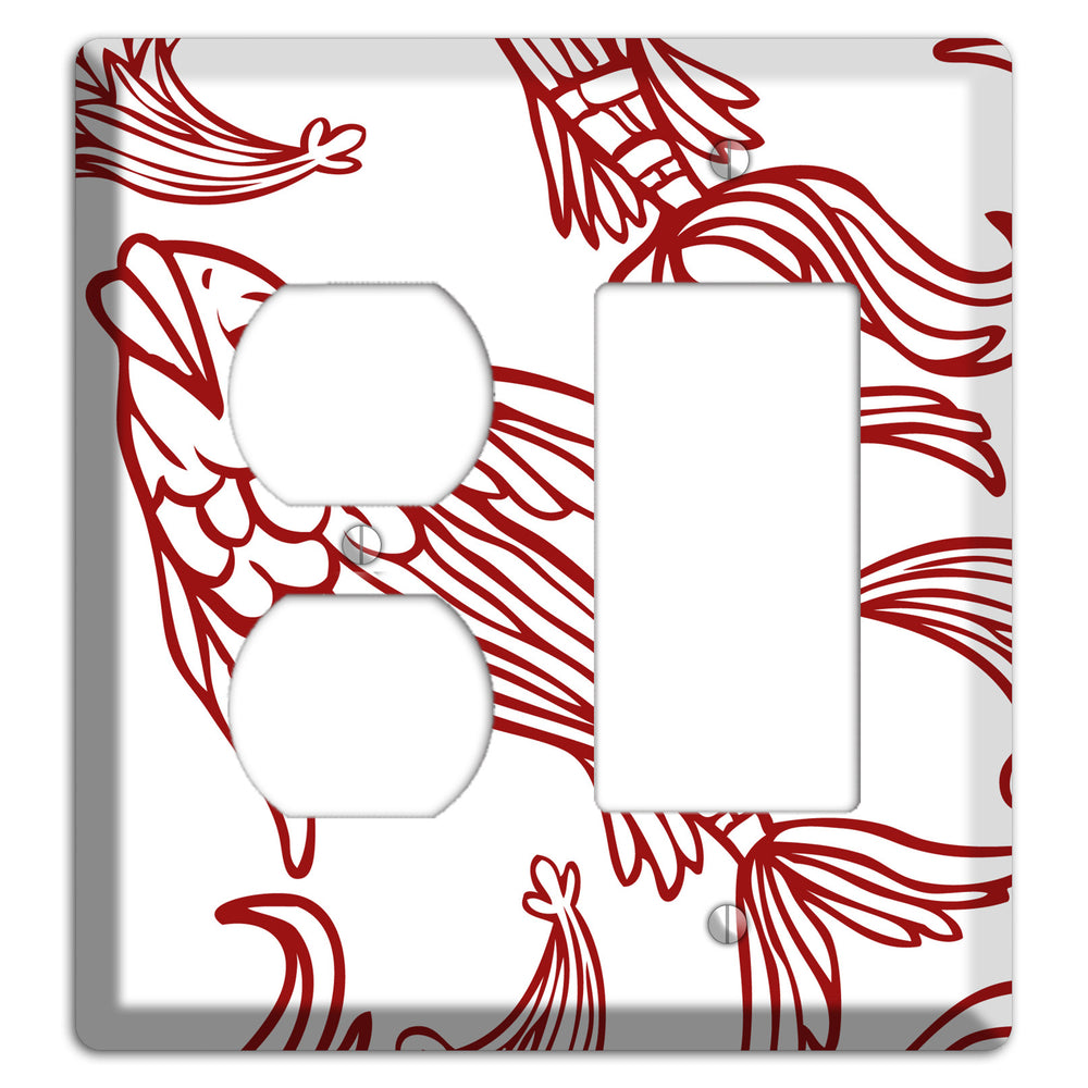 Red and White Koi Duplex / Rocker Wallplate
