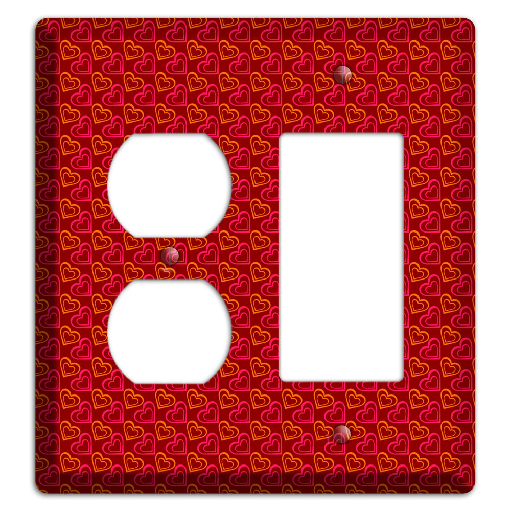 Red and Orange Hearts Duplex / Rocker Wallplate