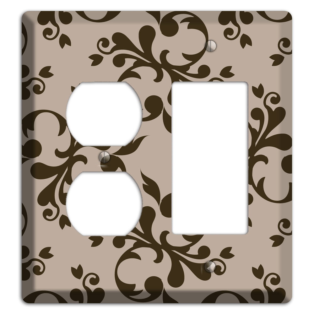 Beige Victorian Toile Duplex / Rocker Wallplate