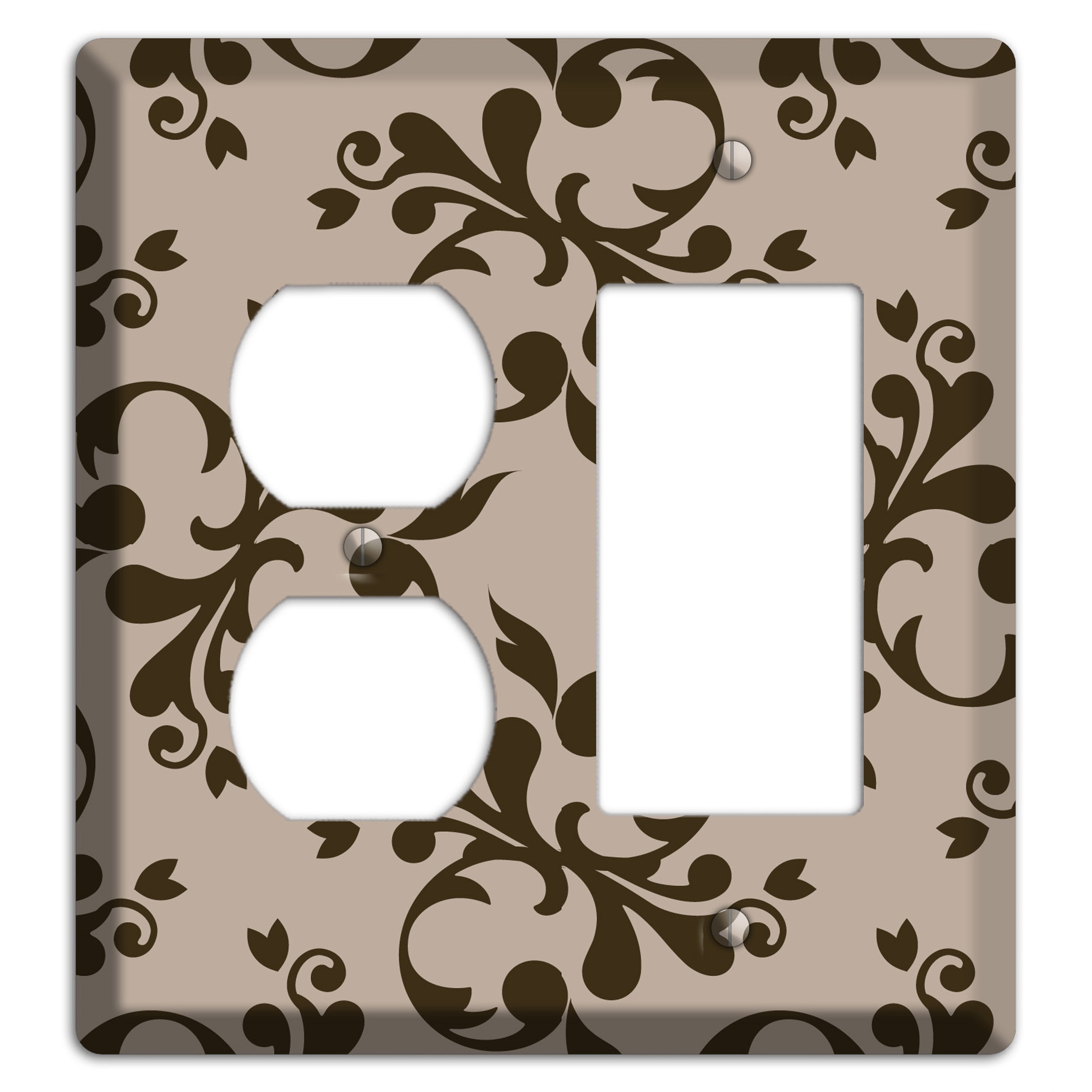 Beige Victorian Toile Duplex / Rocker Wallplate