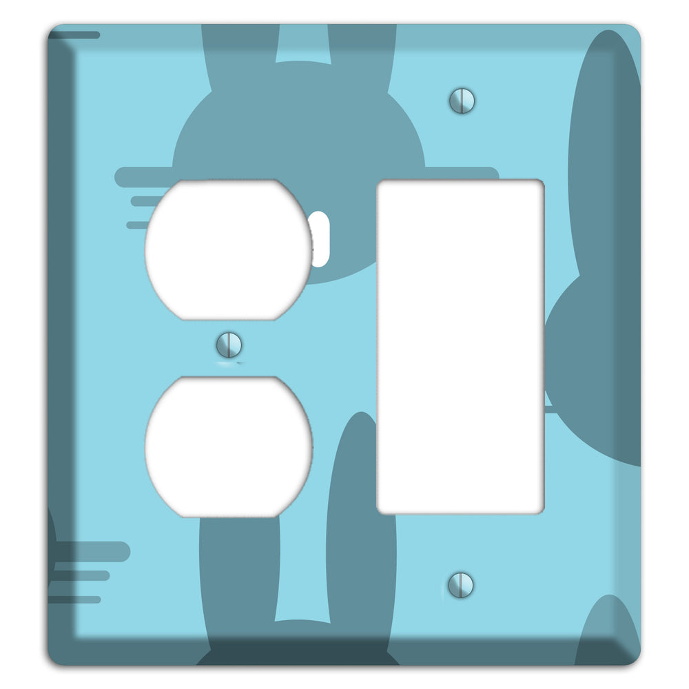 Blue Bunny Duplex / Rocker Wallplate