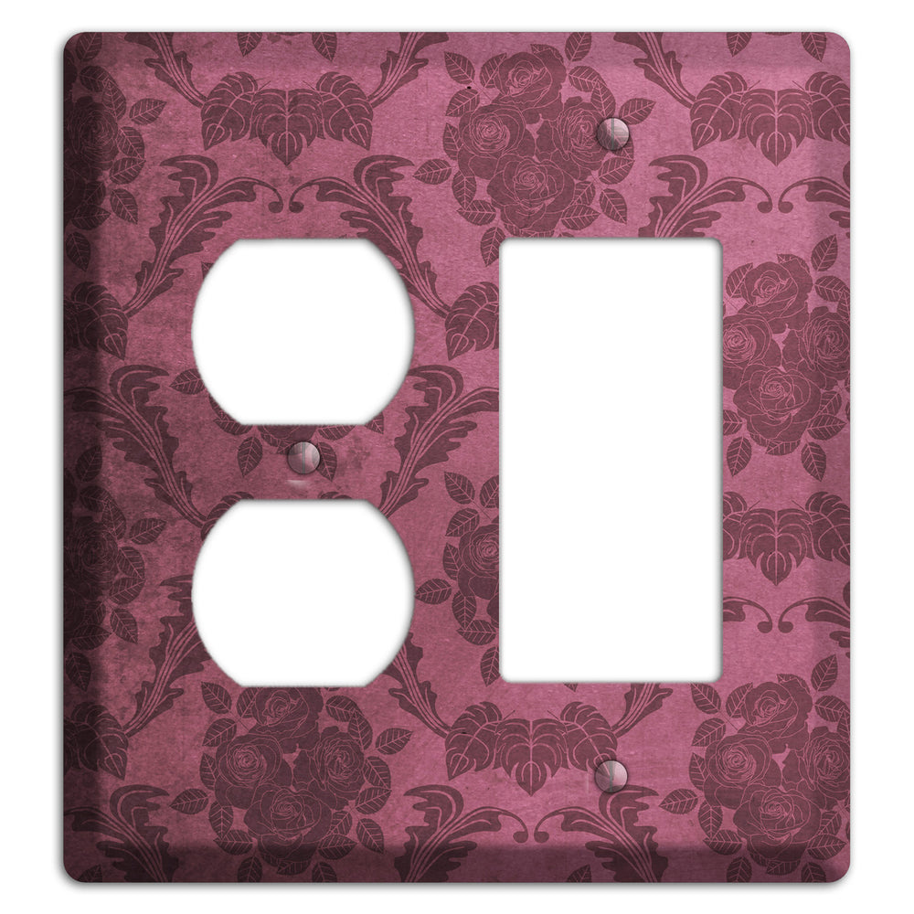 Turkish Rose Vintage Rose Damask Duplex / Rocker Wallplate