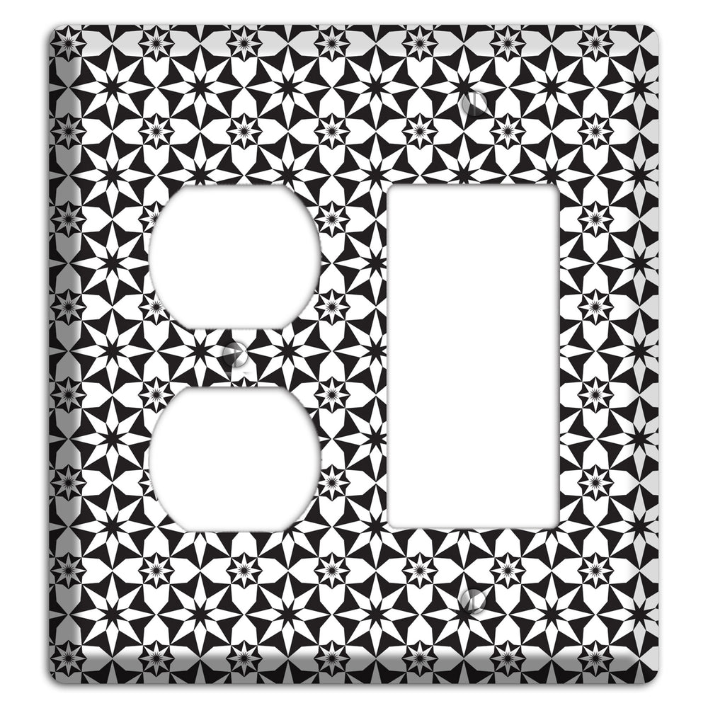 White with Black Foulard 2 Duplex / Rocker Wallplate