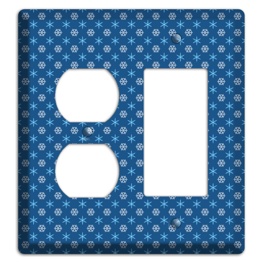 Blue Foulard Duplex / Rocker Wallplate