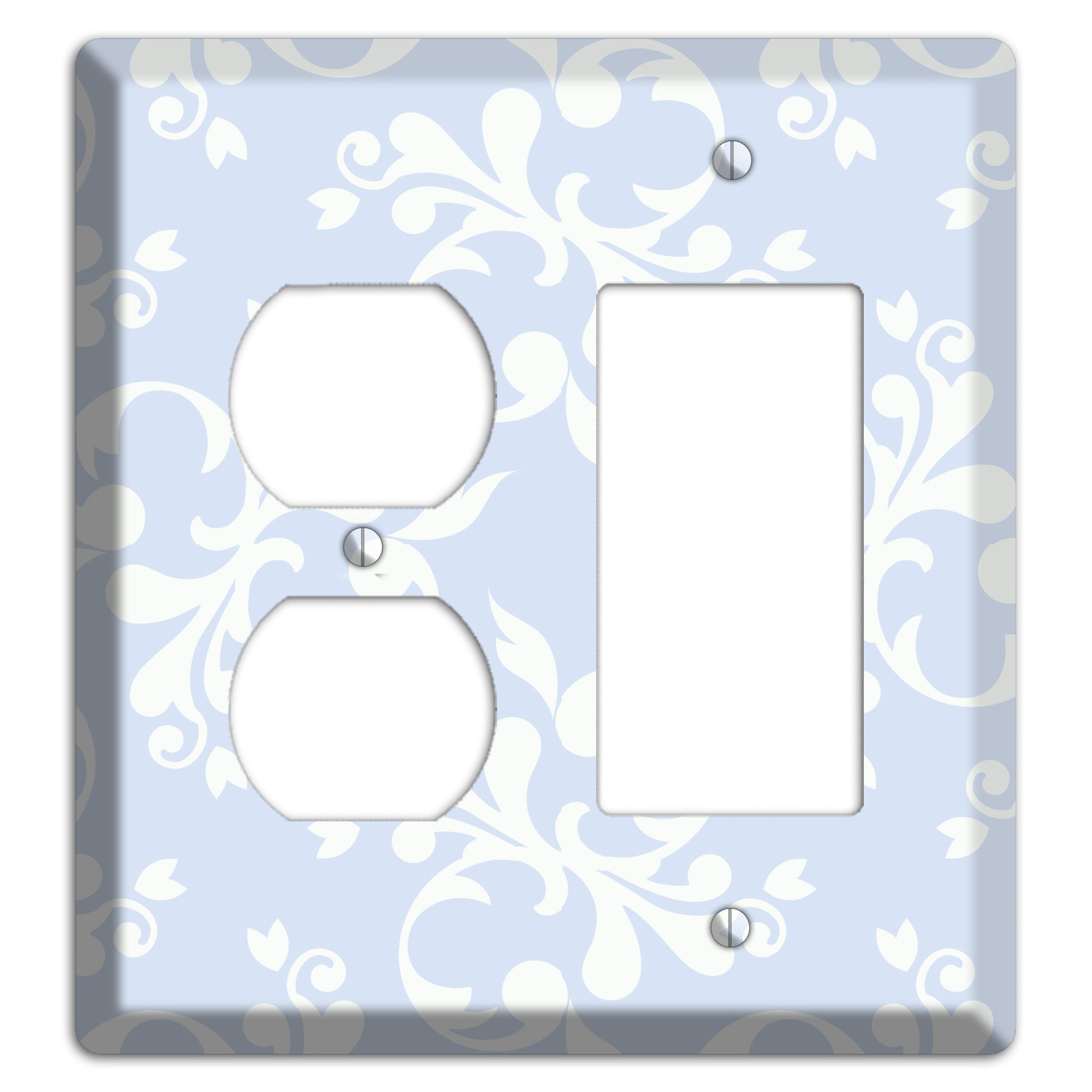 Light Blue Victorian Toile Duplex / Rocker Wallplate