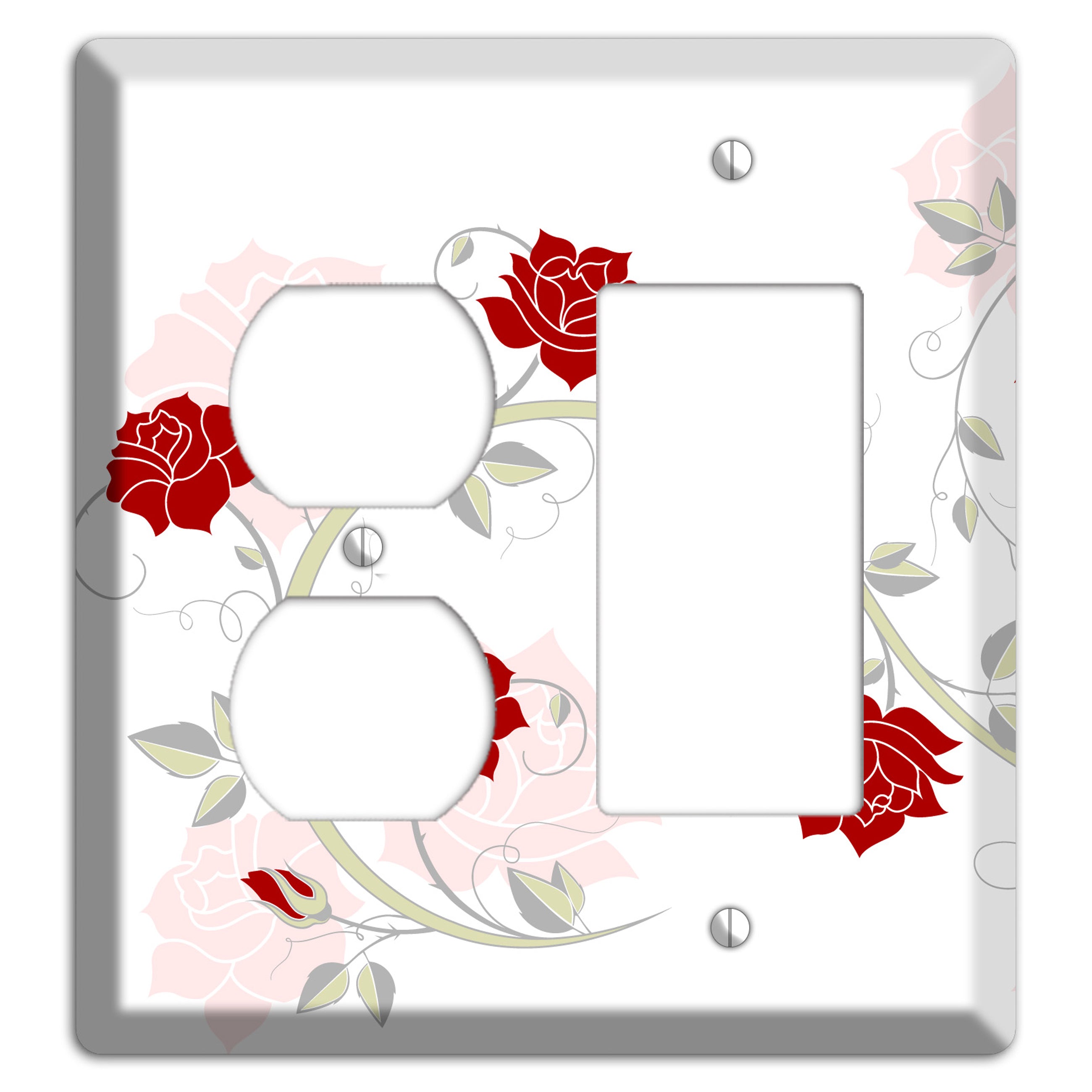 Red Rose Duplex / Rocker Wallplate