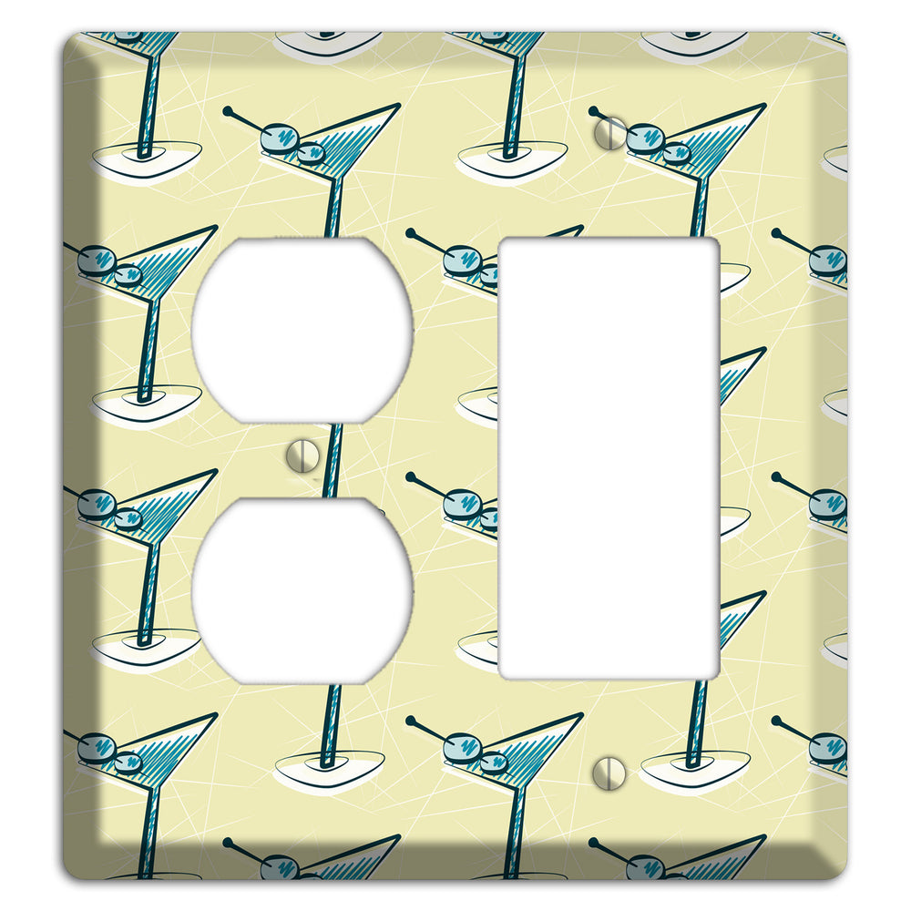 Yellow Martini Duplex / Rocker Wallplate