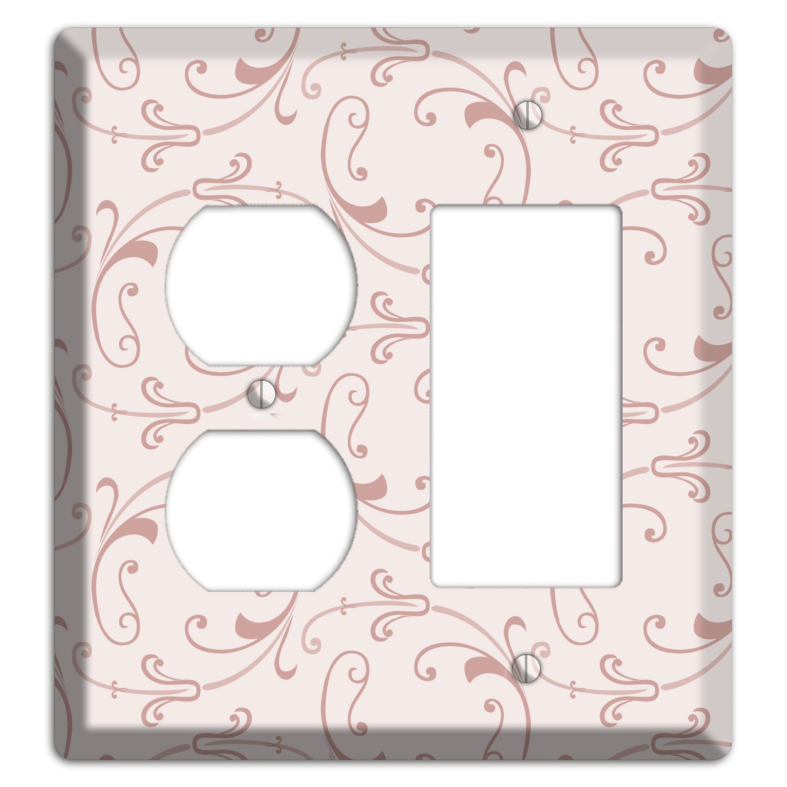 Dusty Rose Victorian Sprig Duplex / Rocker Wallplate