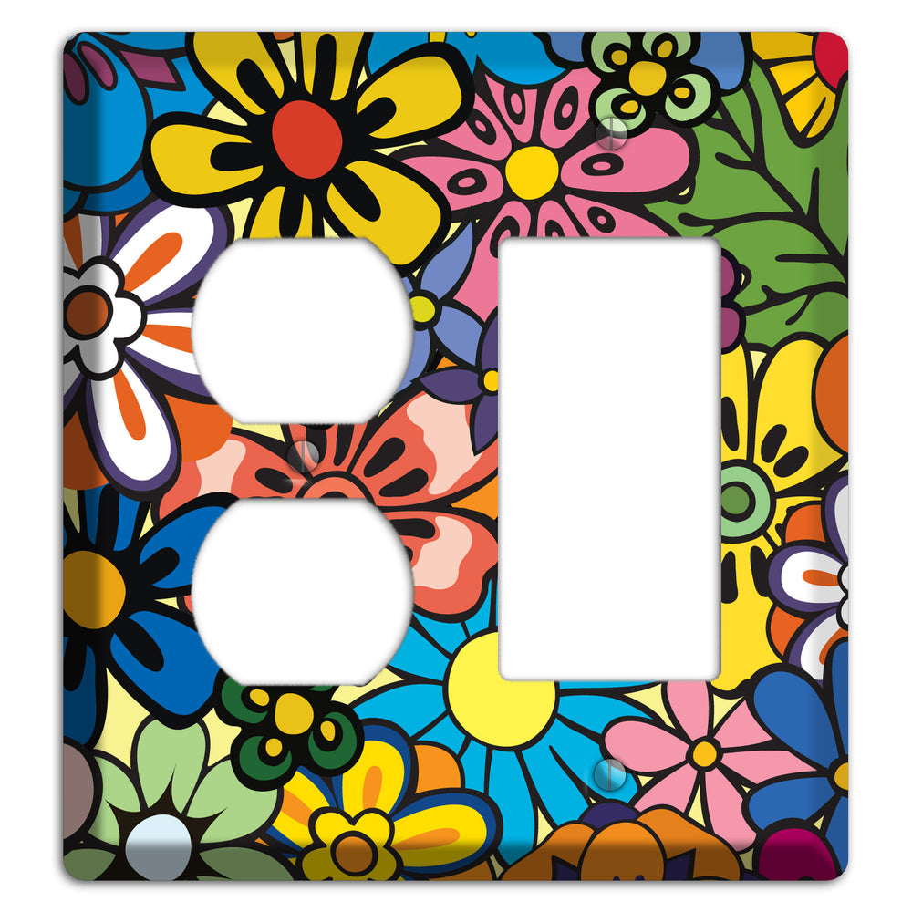 Flower Power Duplex / Rocker Wallplate