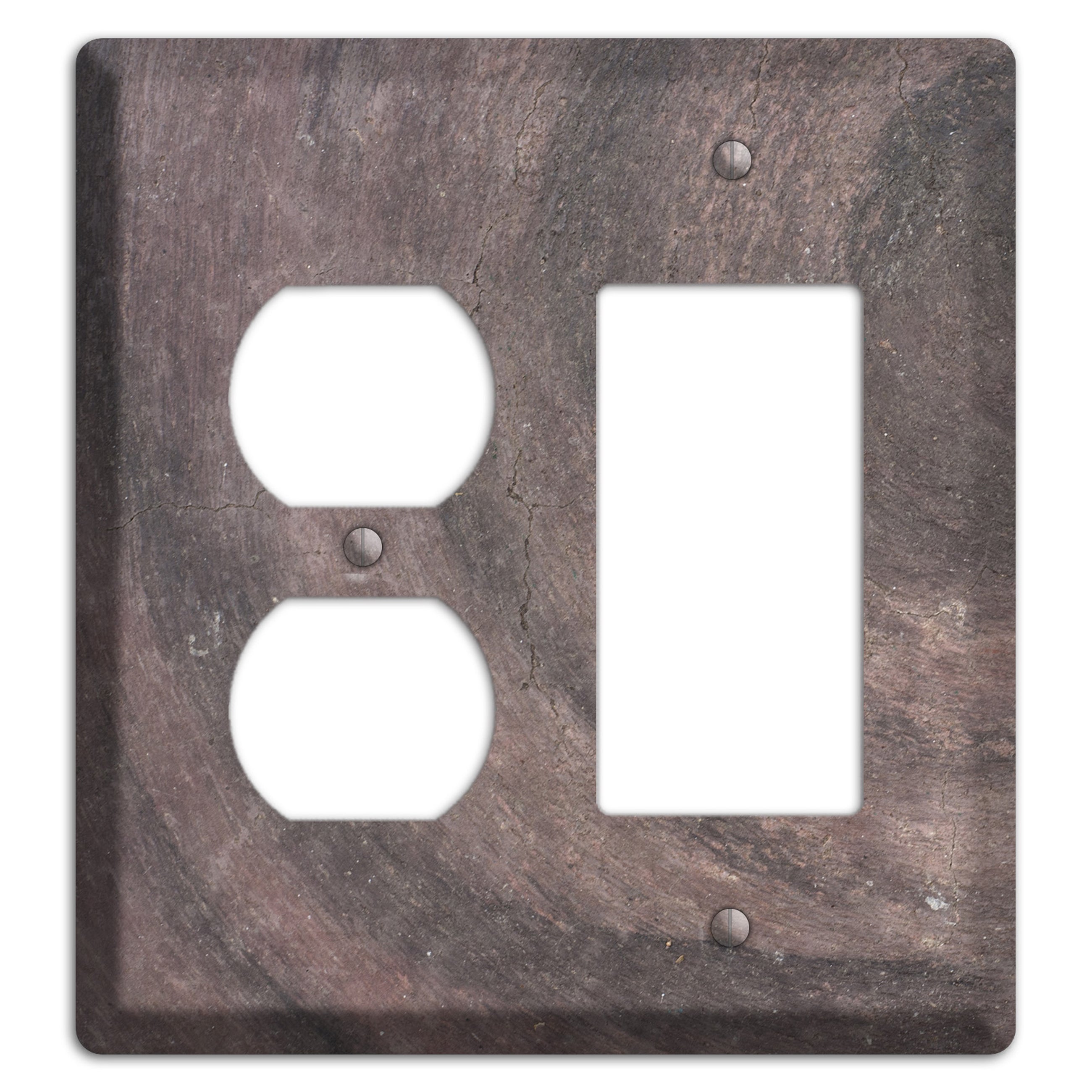 Brown Swirl Concrete Duplex / Rocker Wallplate