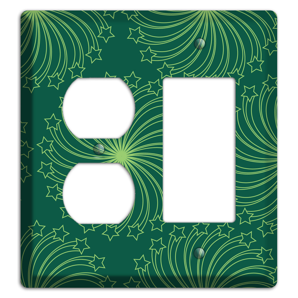 Multi Green Star Swirl Duplex / Rocker Wallplate