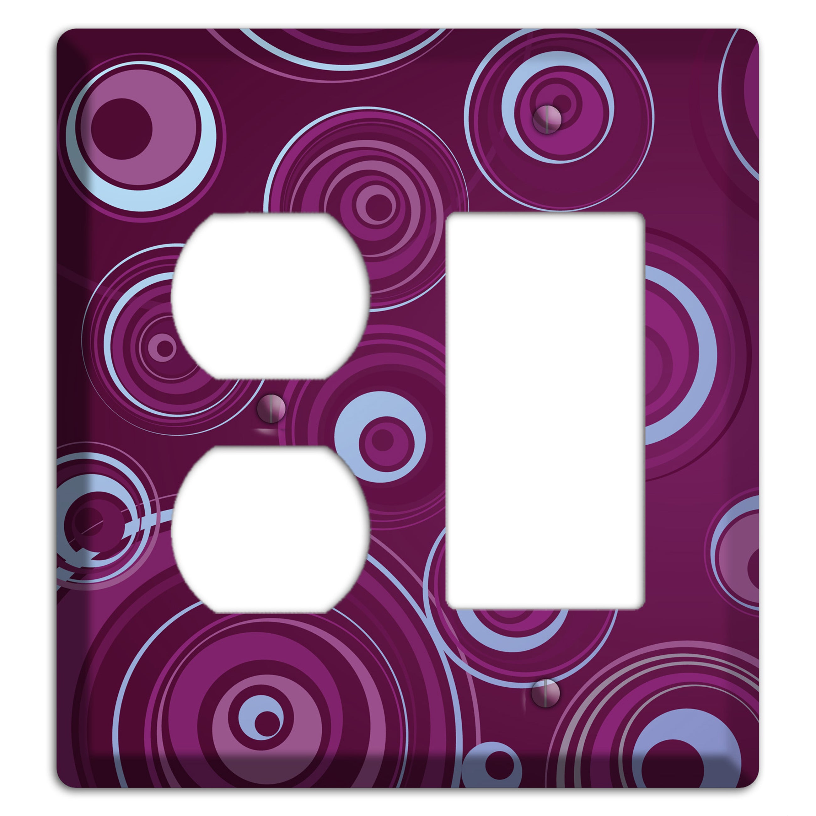 Purple Circles 3 Duplex / Rocker Wallplate