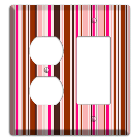 Pink Stripes Duplex / Rocker Wallplate