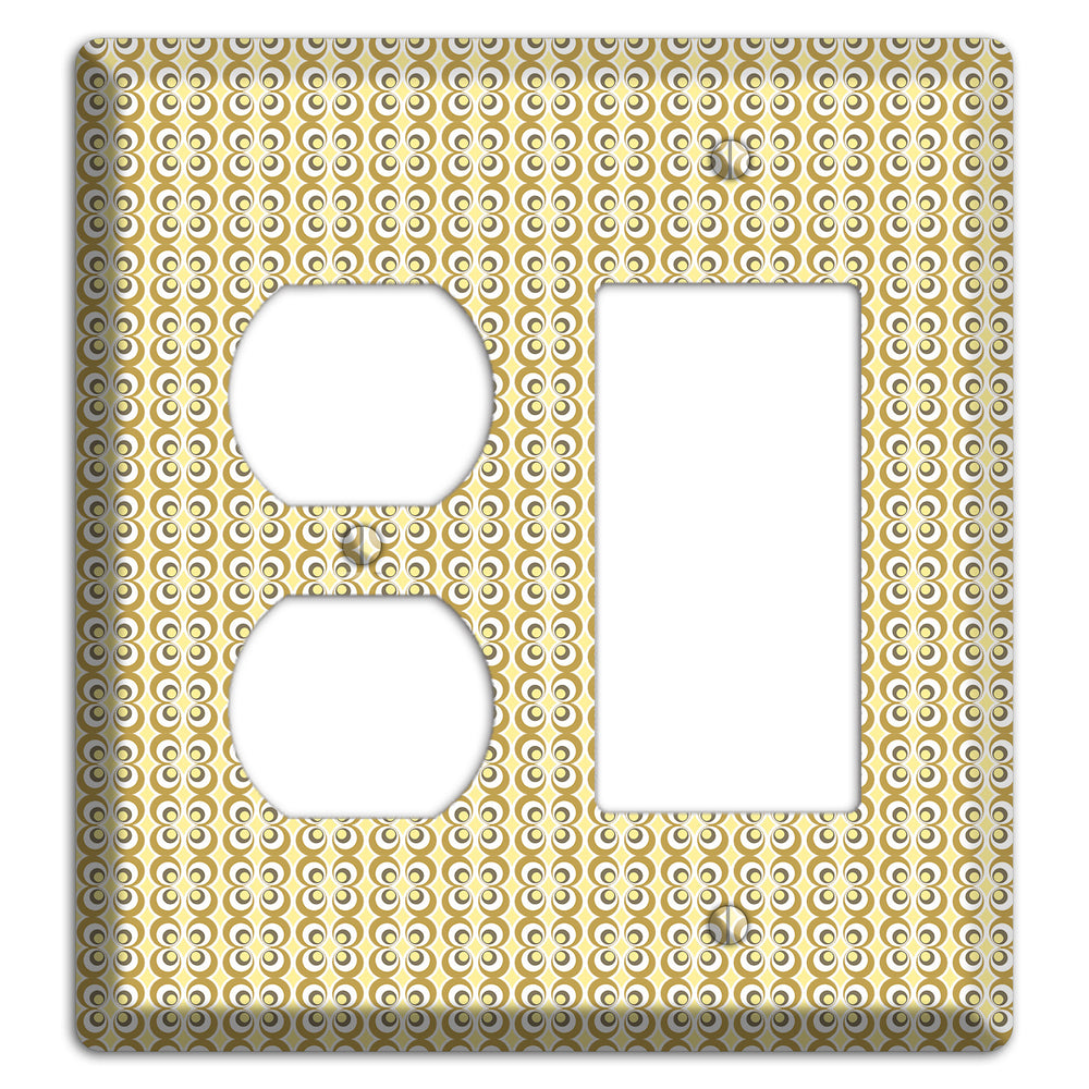 Yellow Offset Bullseye Duplex / Rocker Wallplate