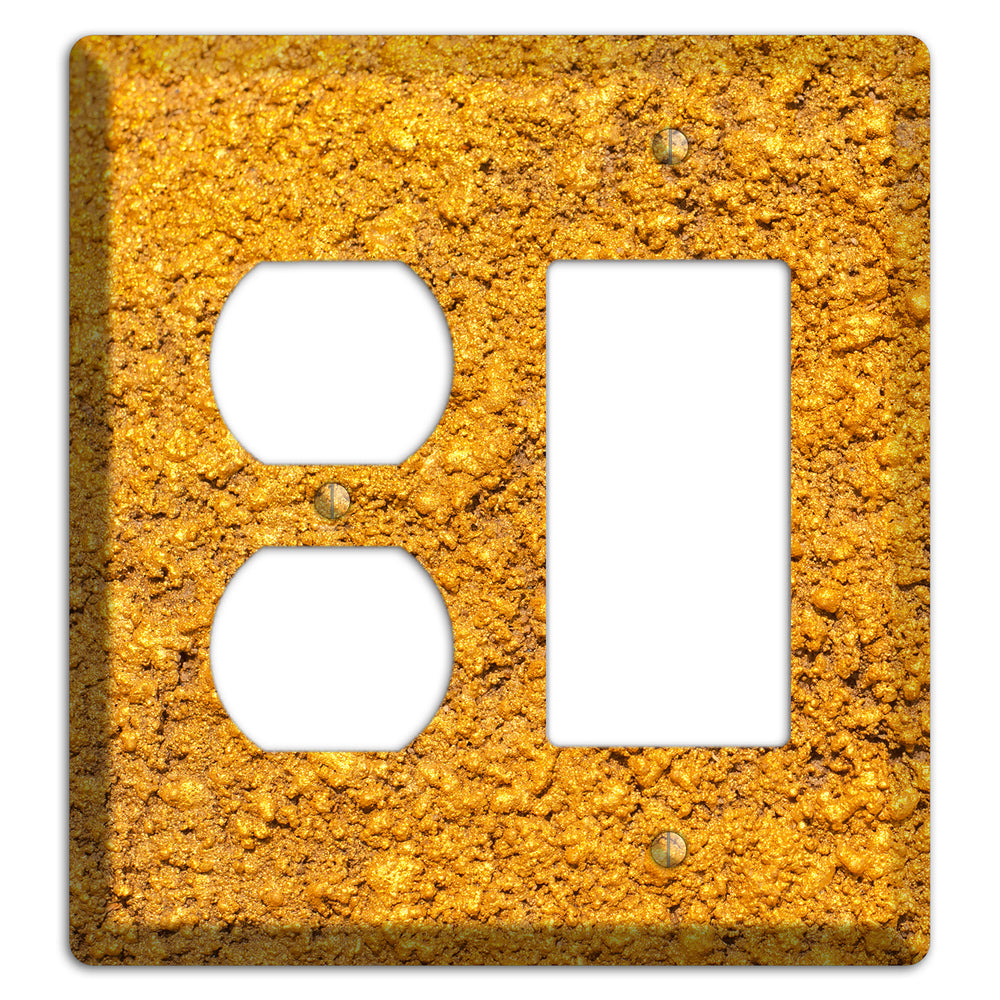 Yellow Textured Concrete Duplex / Rocker Wallplate