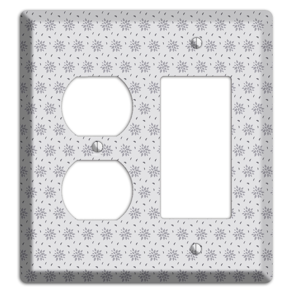 Multi Grey Calico Duplex / Rocker Wallplate