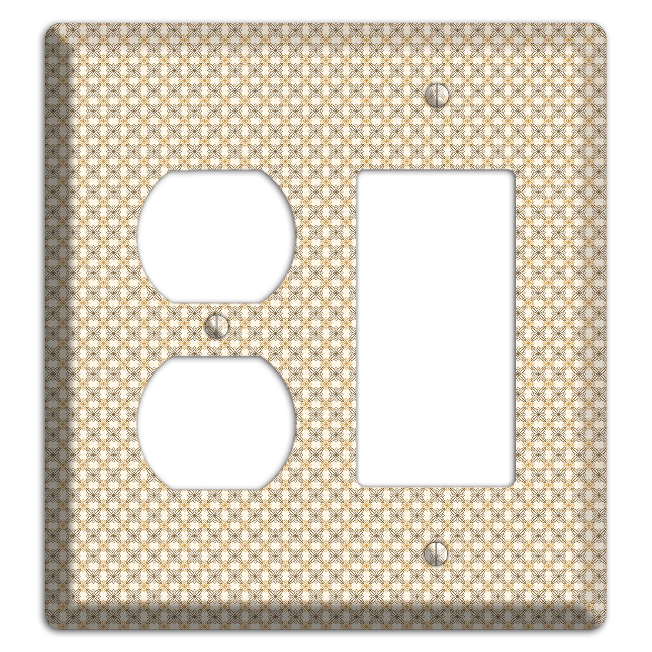 Multi Beige Tiled Arabesque Duplex / Rocker Wallplate