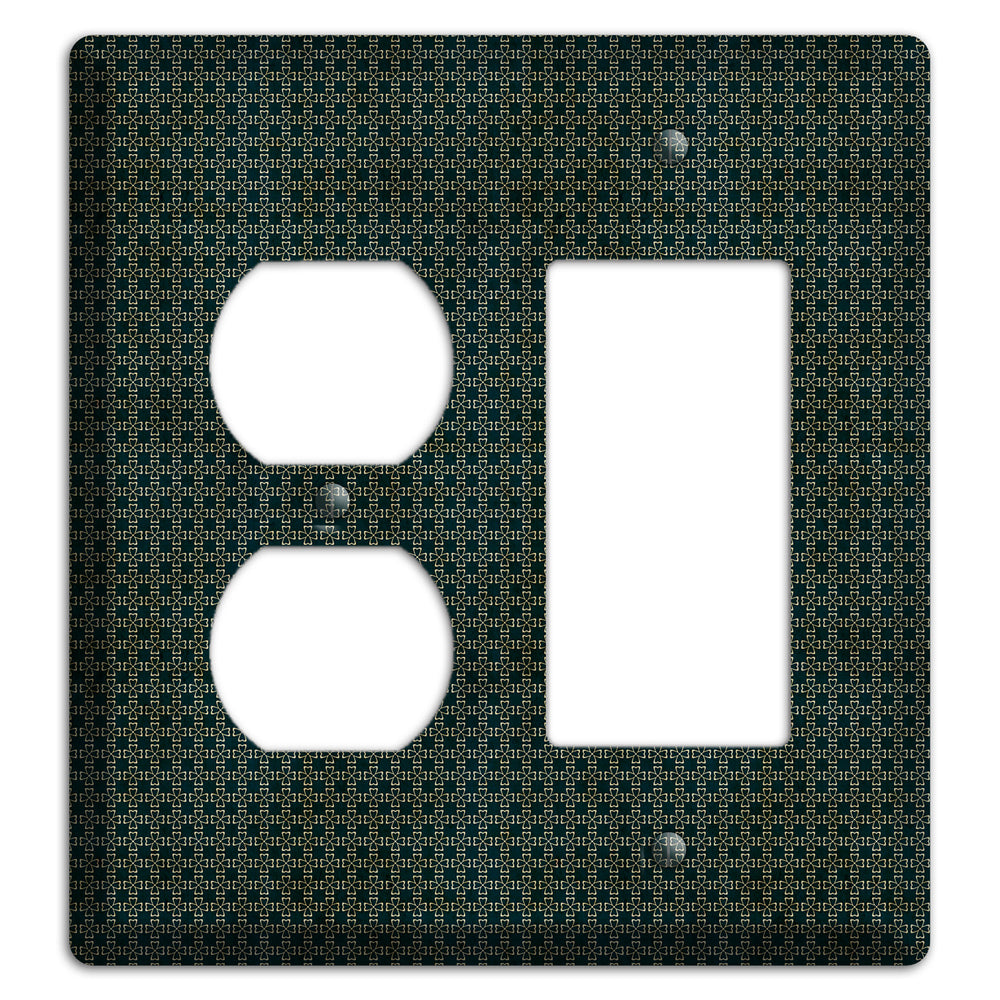 Dark Green Grunge Tiny Arabesque Duplex / Rocker Wallplate
